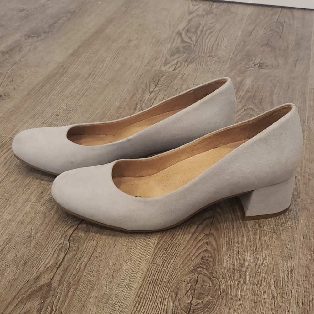 Baby Blue/ Dusty Blue Block Heels